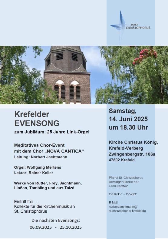 Krefelder Evensong am 14.06.2025
