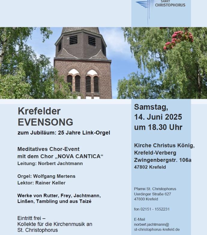 Krefelder Evensong am 14.06.2025