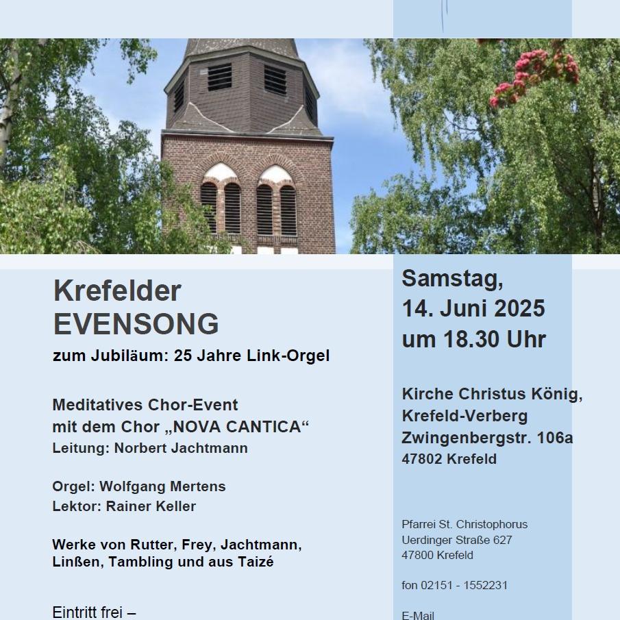 Krefelder Evensong am 14.06.2025
