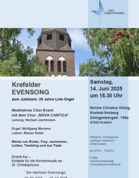 Krefelder Evensong am 14.06.2025
